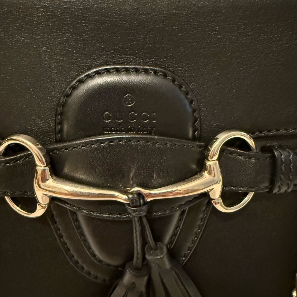 Gucci Black Emily Leather Chain Shoulder Bag - Picture 2 of 8